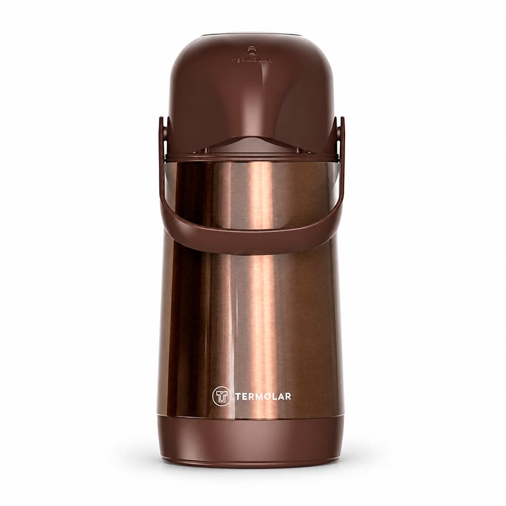 Garrafa de Café Termolar em Inox 500ml Lúmina Marrom Café da Tarde Bebidas Quentes Água Café Chá