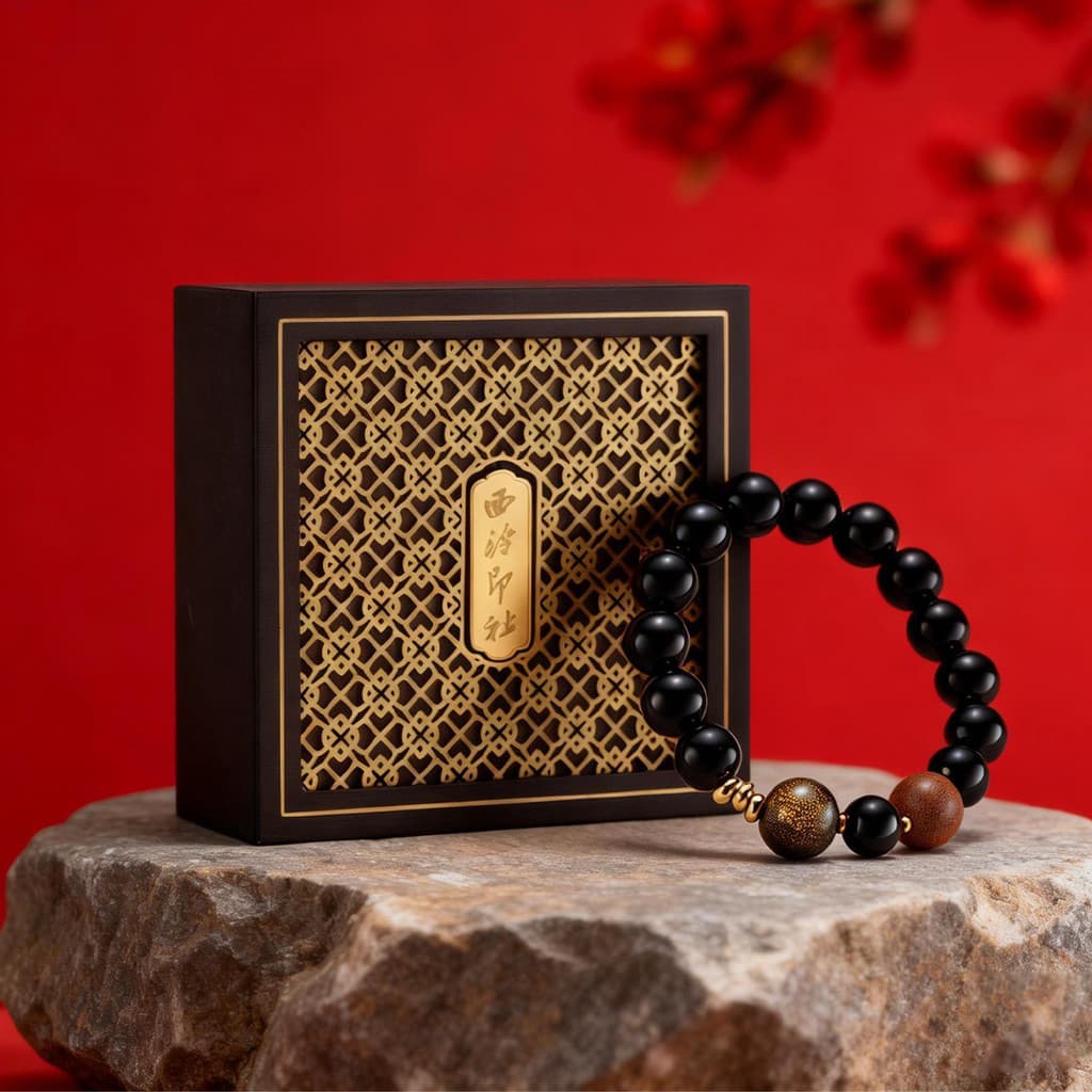 [Xiling Sala de Estudo] Moyouhe Pulseira de Contas Perfumadas Método Antigo Feito à Mão Estilo Chinês Pulseira Masculino