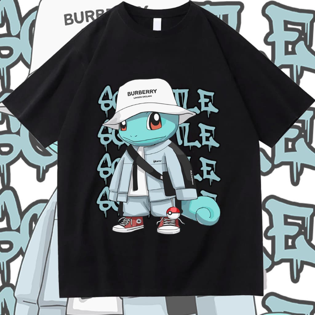 Camiseta Pokemon Squirtle Zenigame Streetwear Camisa 100% Algodão Unissex