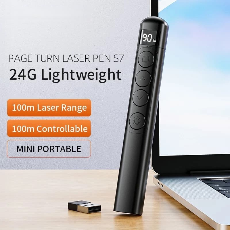 Caneta Giratória De Página S7 , Apresentador USB Sem Fio , Clicker , Ponteiro De Apresentação Powerpoint Para PC , Lapto