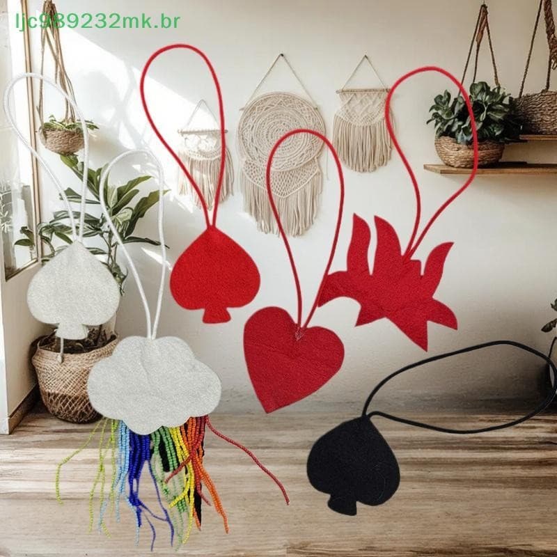 [MYBR] Strass Frisado Coração le Folhas sel Arco-Íris Nuvem Pendurado Corda Remendos Saco Ornamentos Cordão Remendo Apli