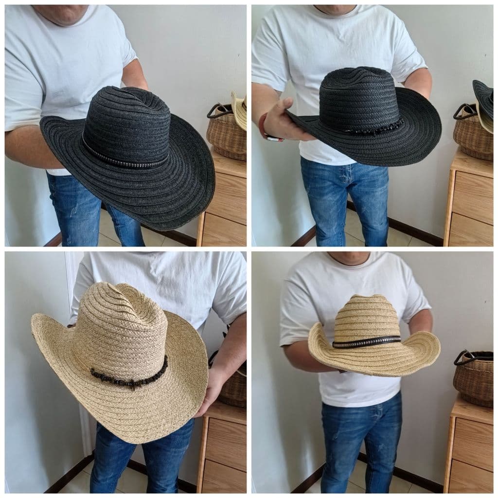 Design Original francês Retro Cowboy chapéu de palha chapéu de sol cor sólida japonês jogo protetor solar praia chapéu s