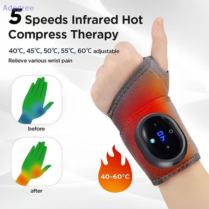 Adegree Aquecimento Elétrico Protetor De Pulso Massagem Compressa Quente Cinta Tornozelo Envoltório Mão Pé Recarregável