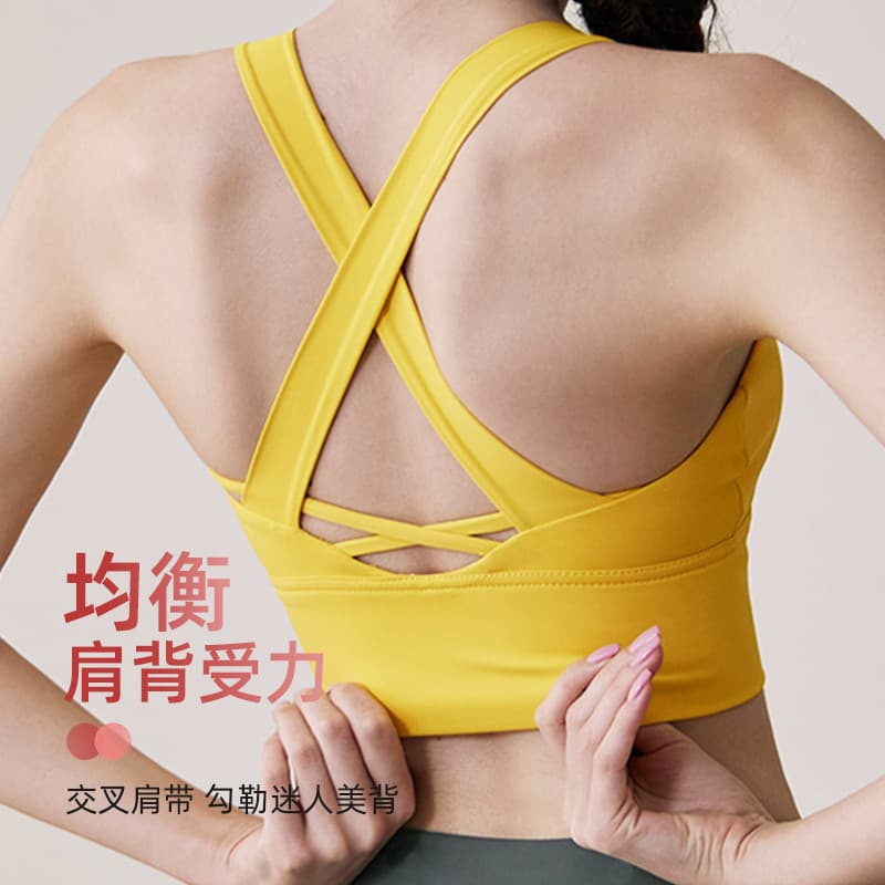 Roupa interior esportiva feminina à prova de choque Anti-flacidez profissional bonito volta Yoga colete reunião Push-up