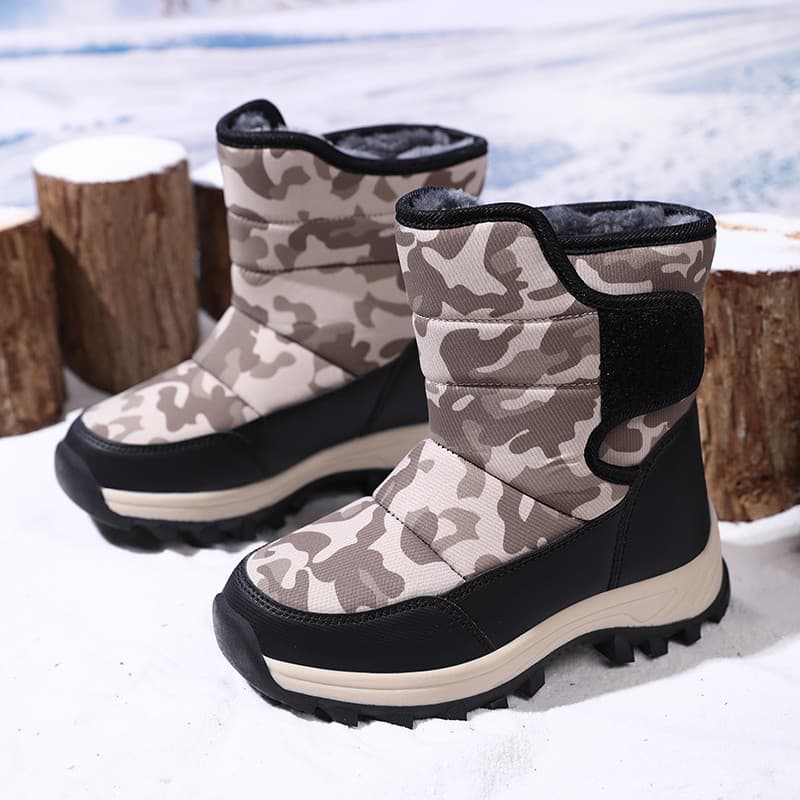 Meninos botas de neve 2025 inverno novo estilo forro de lã engrossado quente sapatos esportivos infantis meninos botas C