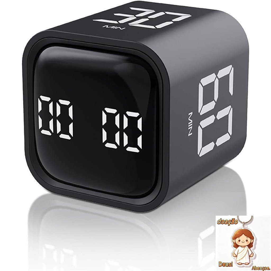 Cronômetro Digital Cube Timer Regulável De Som E Vibração Rotação De Cozinha De Contagem Regressiva Estudo De Trabalho