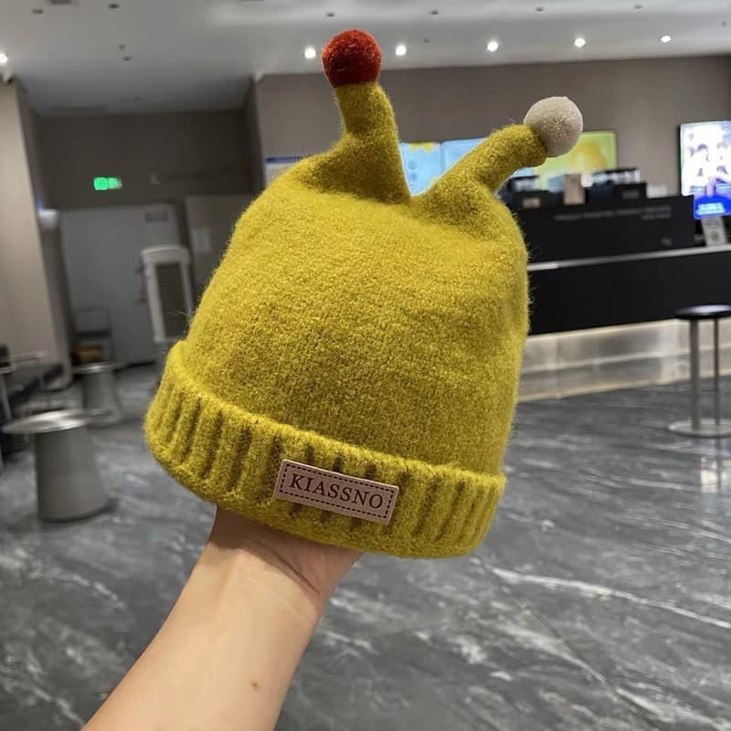 Bonito Pompom Bebê Chapéu De Malha Macia Infantil Criança Boné Gorros Inverno Quente Meninos Meninas Proteção De Orelha