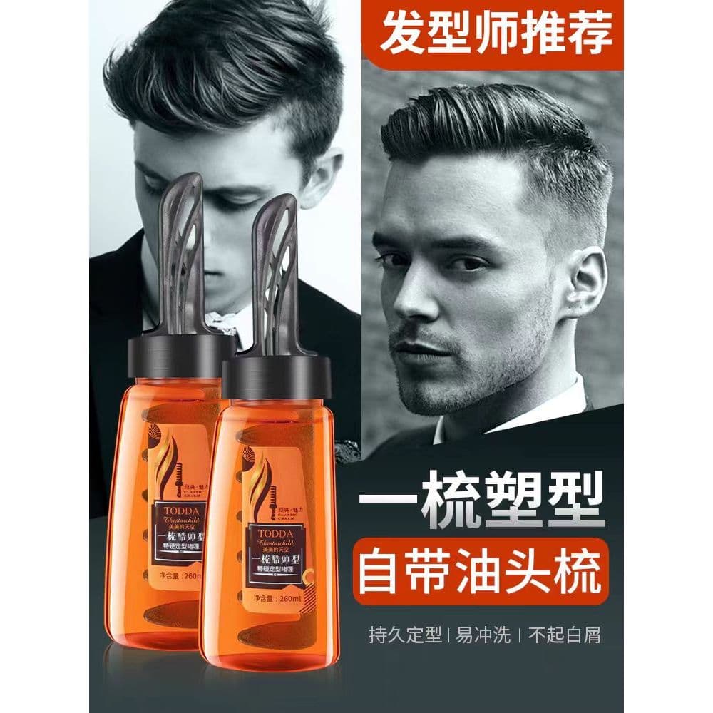 Pente de cabeça de óleo com Gel retrô, creme de cabeça de óleo de cabelo dedicado para homens, ferramenta útil, pente de