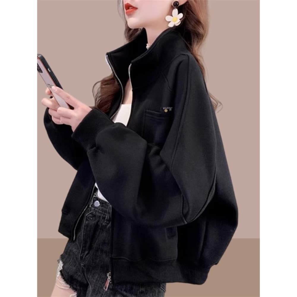 Street Wear uniforme de beisebol jaqueta curta feminina 2026 primavera outono novo estilo moda solta tamanho grande mais