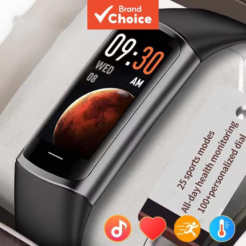 Pulseira Esportiva Feminina Rastreador de Fitness Monitor de Saúde Sono Temperatura Corporal Leve à Prova d'Água Relógio
