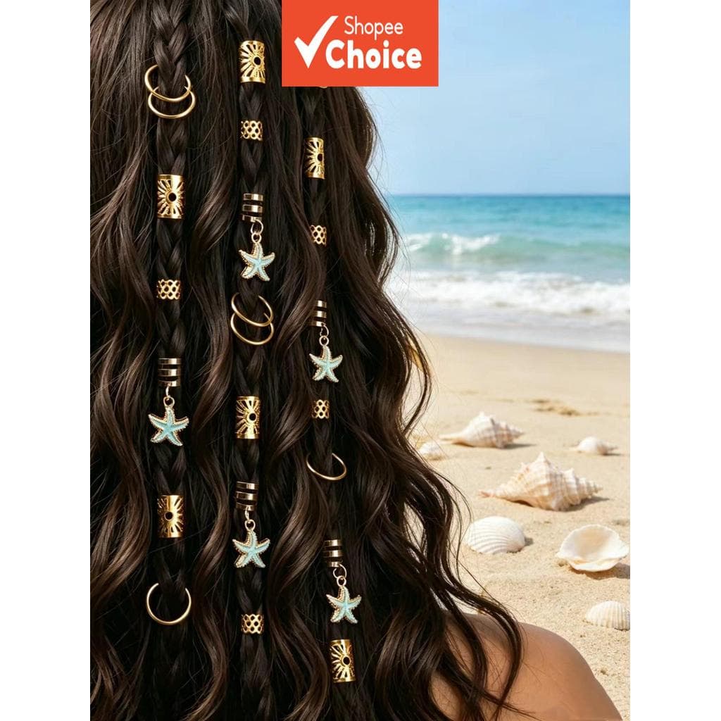 Conjunto De Gravata De Cabelo Starfish Ocean – 70 Peças Suportes De Rabo De Cavalo De Liga Boêmia Acessórios De Trança D
