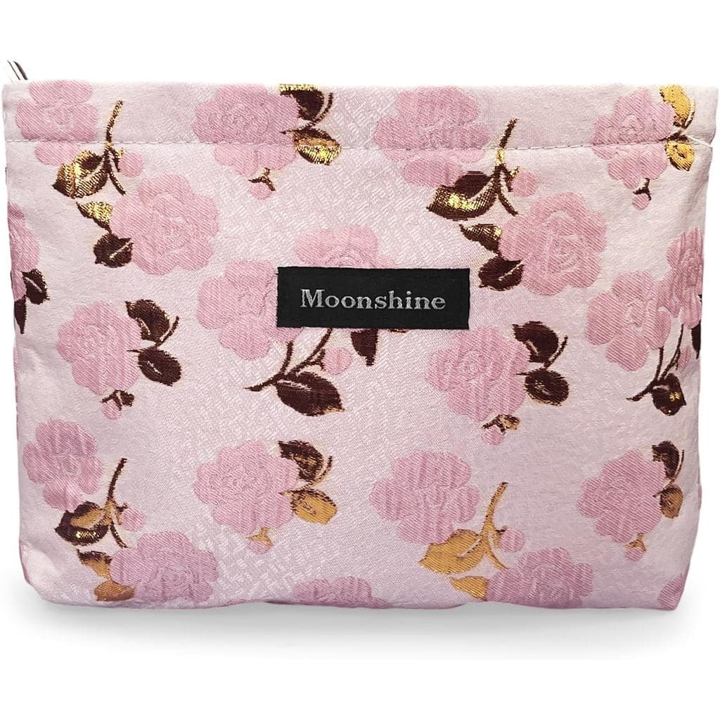 Bolsas de Maquiagem Florais, Artesanato em Bordado, Bolsa de Viagem de Lona Fofa para Artigos de Higiene, Nécessaire Gra