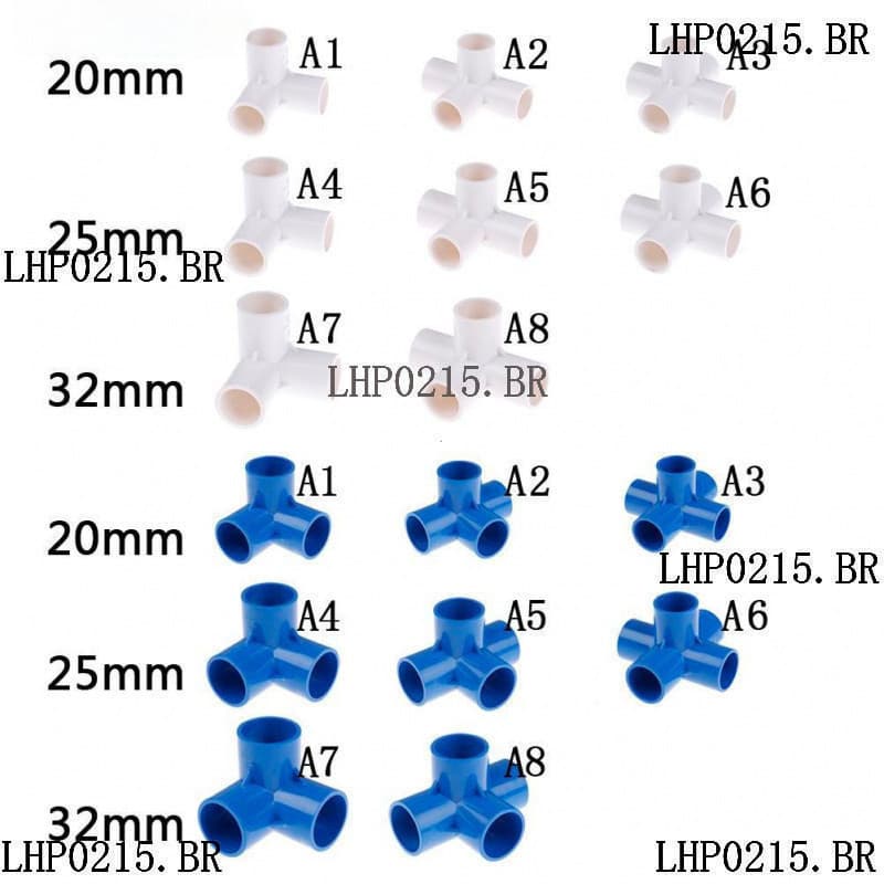 (Wt) Conectores Adaptador De Tubo De Tubulação De Água De Pvc De Diâmetro De 20mm / 25mm / 32mm