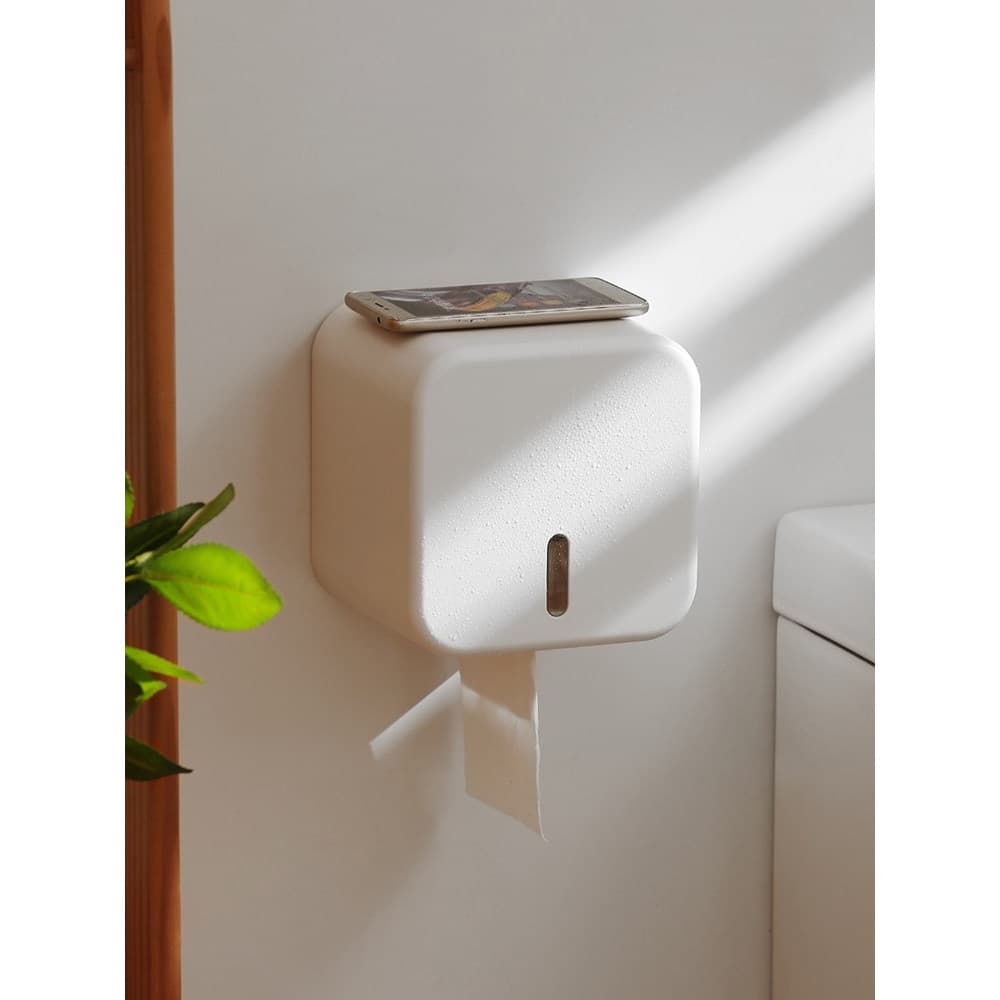 Rolo de papel caixa de papel caixa de tecido de dupla utilização toalete sem perfuração suporte de tecido fixado na pare