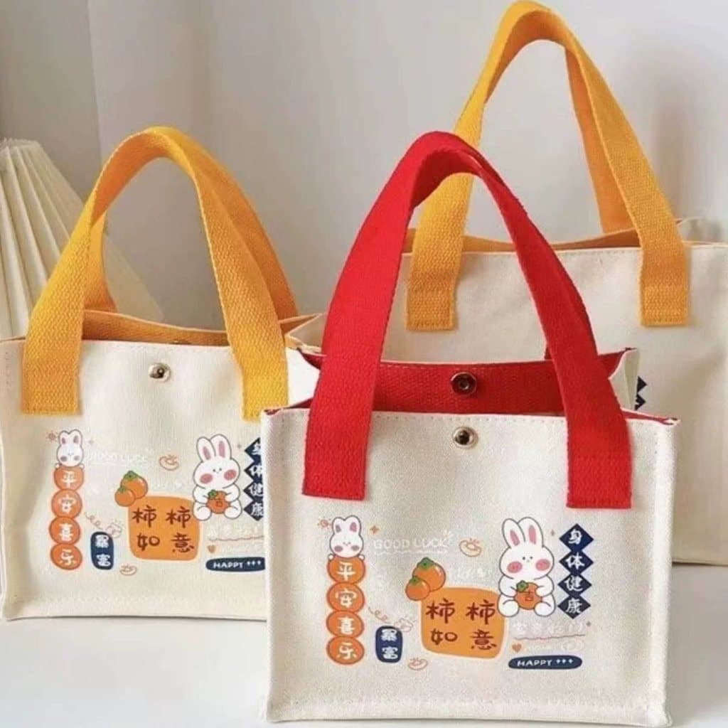 Bolsa feminina portátil de lona All-Match lancheira saco bonito pequeno quadrado saco de mão saco de trabalho