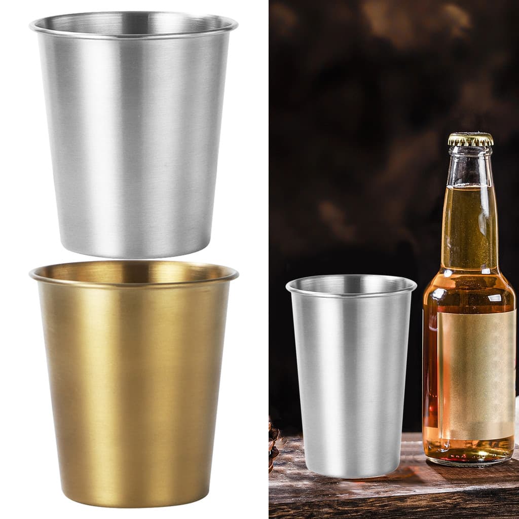 [flyingfishla] 4 Unidades/Conjunto 304 Copos De Aço Inoxidável Portátil Copo De 350ml Para Beber Ao Ar Livre Viagem Fest