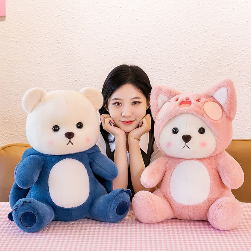 Urso de Morango Brinquedo de Pelúcia / Urso de Pelúcia com Chapéu / Presente de Aniversário para Crianças