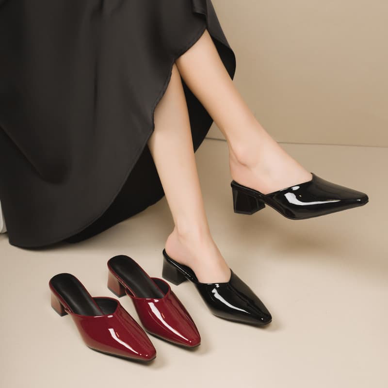 Chinelos franceses de salto alto feminino verão exterior usar sapatos antiderrapantes feminino 2026 novo estilo moda All