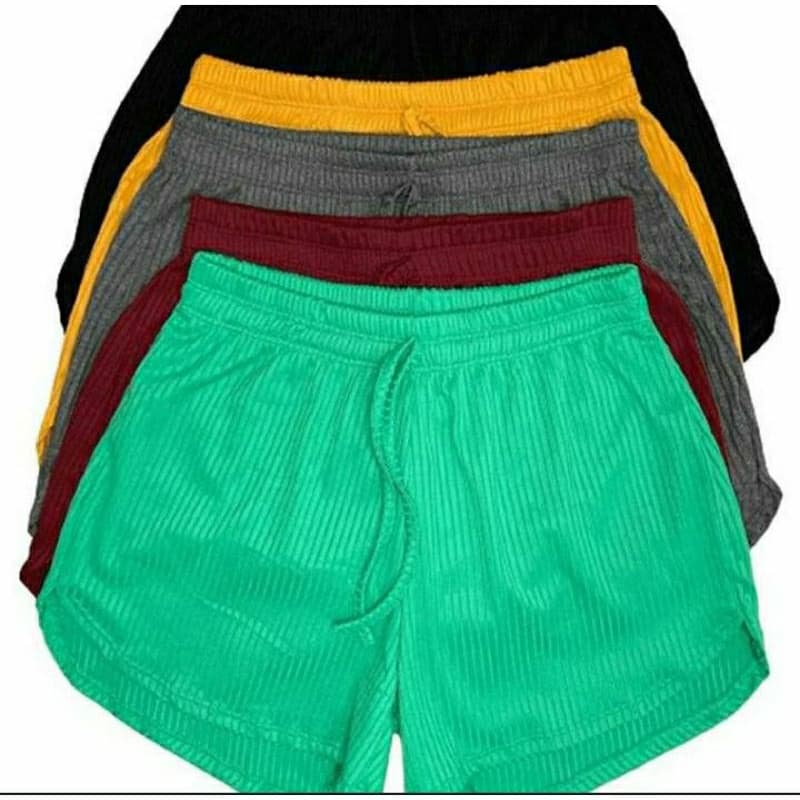 KIT 2 chort Feminino plus size várias cores casual canelado COZ4