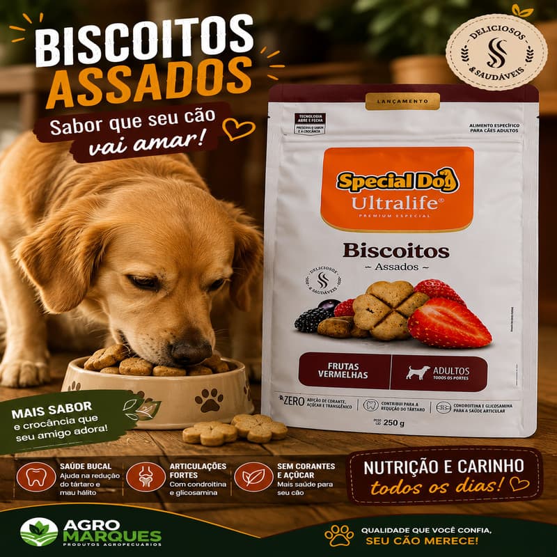 Biscoitos Assados Special Dog Ultralife SABOR FRUTAS VERMELHAS
