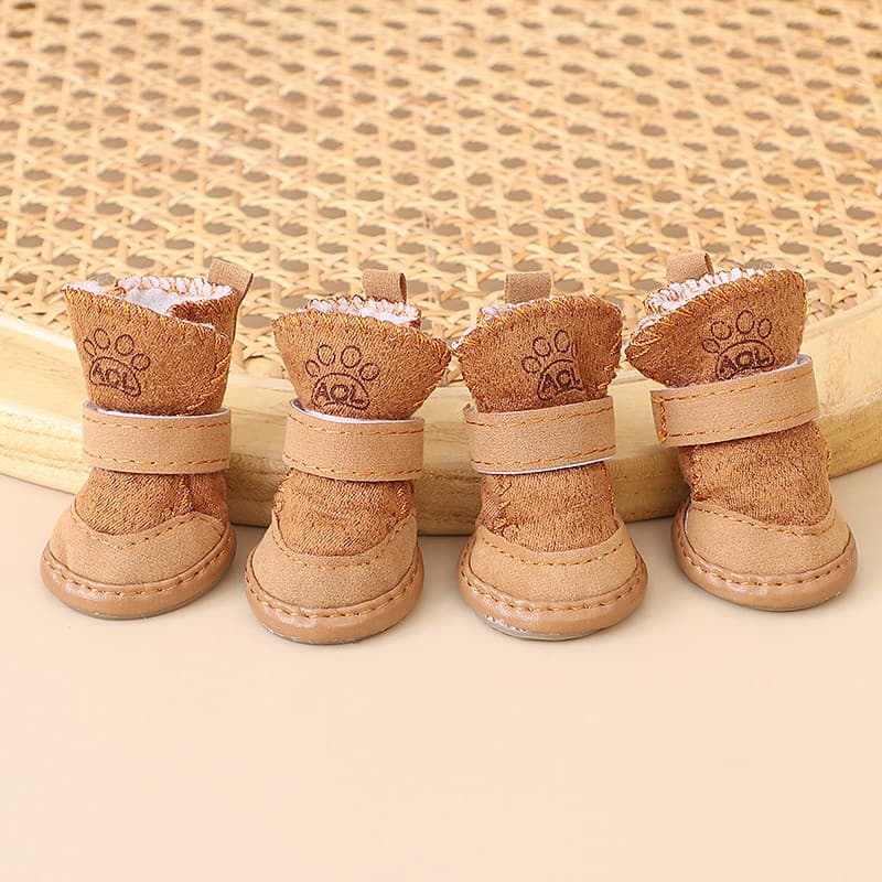 Sapatos para animais de estimação inverno Yorkshire filhotes passeio estilo simples Anti-sujo mantendo quente forro inte