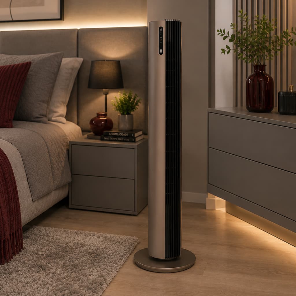 Ventilador Torre 110cm Esterilizador 12 Velocidades 127v