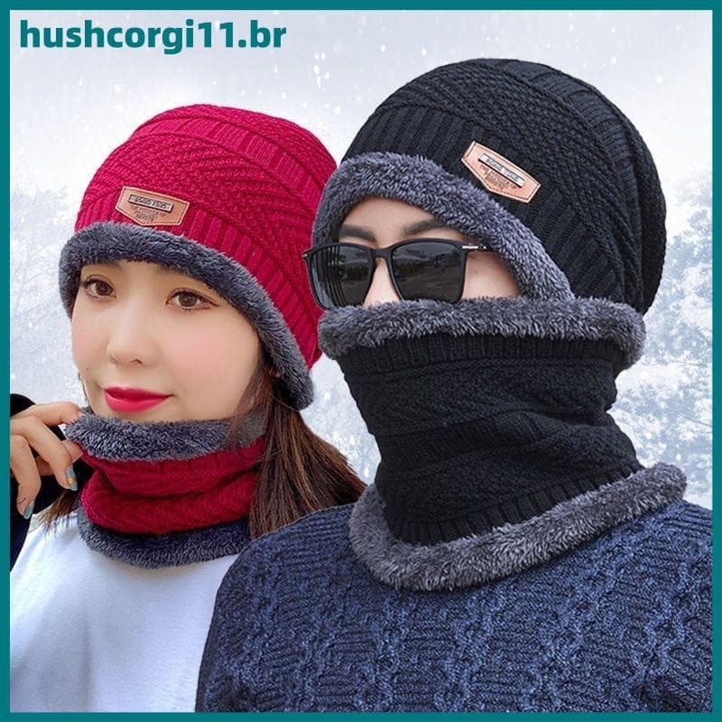 HUSH 1 Conjunto De Chapéu Quente De Inverno , Cachecol Para Homens E Mulheres , Chapéus De Ciclismo Ao Ar Livre , Fashio