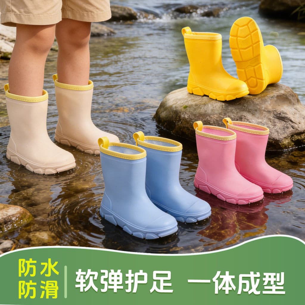 Crianças botas de chuva meninos meninas Anti-deslizamento sapatos de água do bebê botas de chuva feminino estudante jard