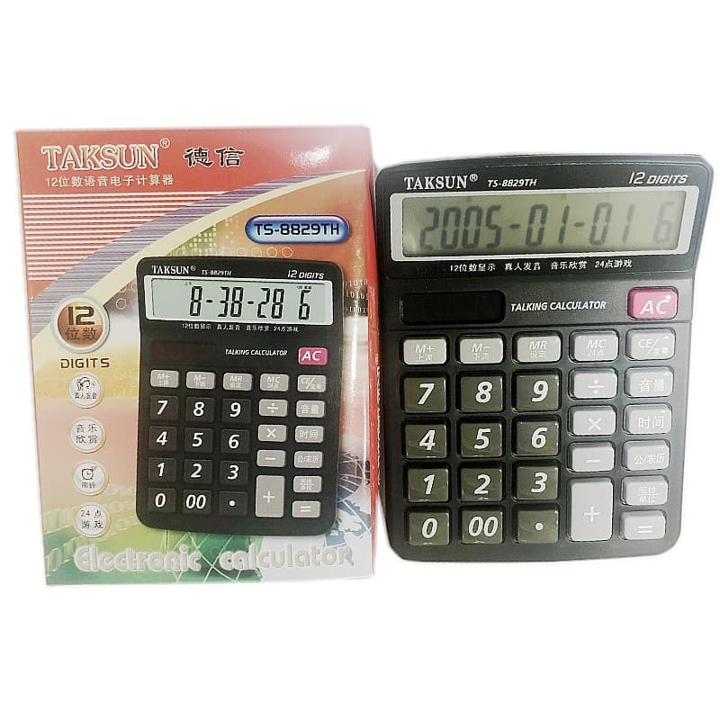 Genuíno TS-8829TH Voz ao vivo Escritório financeiro Calculadora de 12 dígitos Cálculo portátil pode tocar o Piano