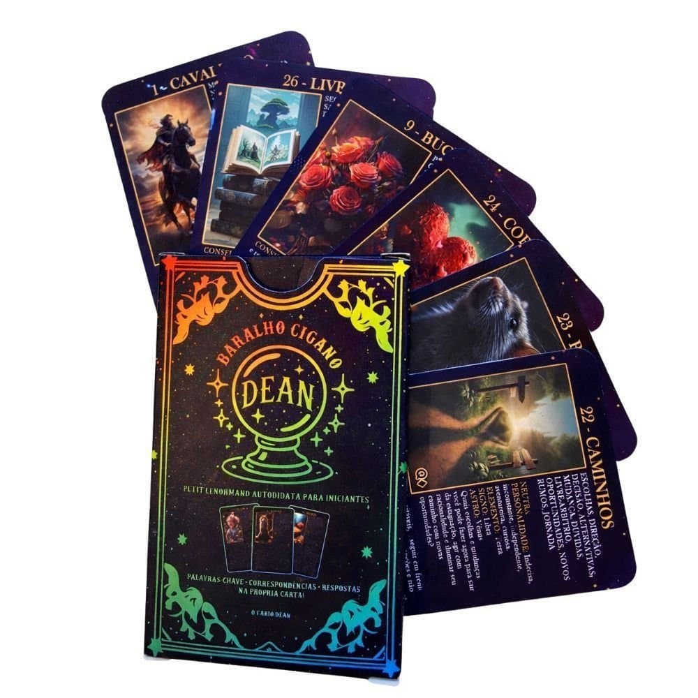 Baralho Cigano Original para Iniciantes, Significados nas Cartas, Tarot de Luxo, Baralho Cigano de 52 Cartas Resistente