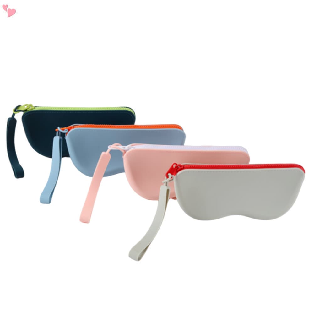 Capa De Óculos Com Fecho De Zíper De Tamanho Médio De Silicone Liso Premium Cabe Na Maioria Dos Para Homens E Mulheres