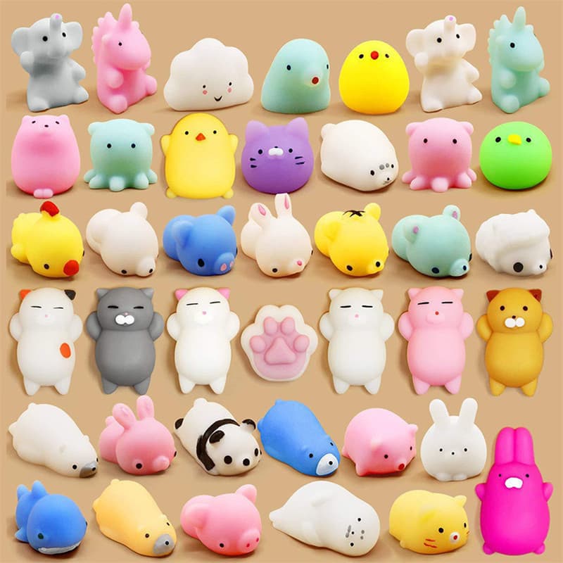10-30 Pçs Mochi Squishies Kawaii Anima Brinquedos Moles Para Crianças Antiestresse Bola Squeeze Festa Favores Alívio Do