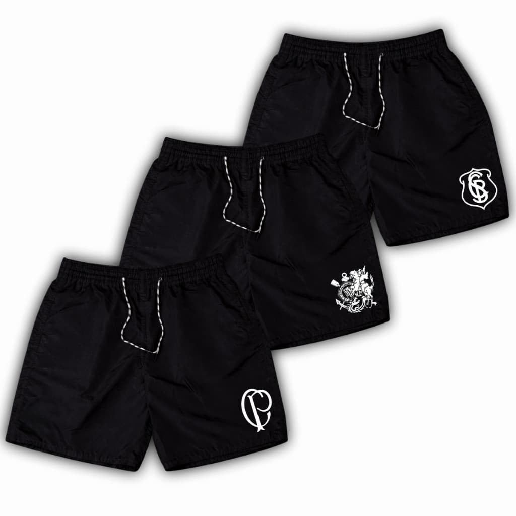 Kit 3 Bermudas Gaviões Da Fiel Tactel Ideal Para Treino Academia Torcida Organizada,Tim3 Do Povo - PROMOÇÃO
