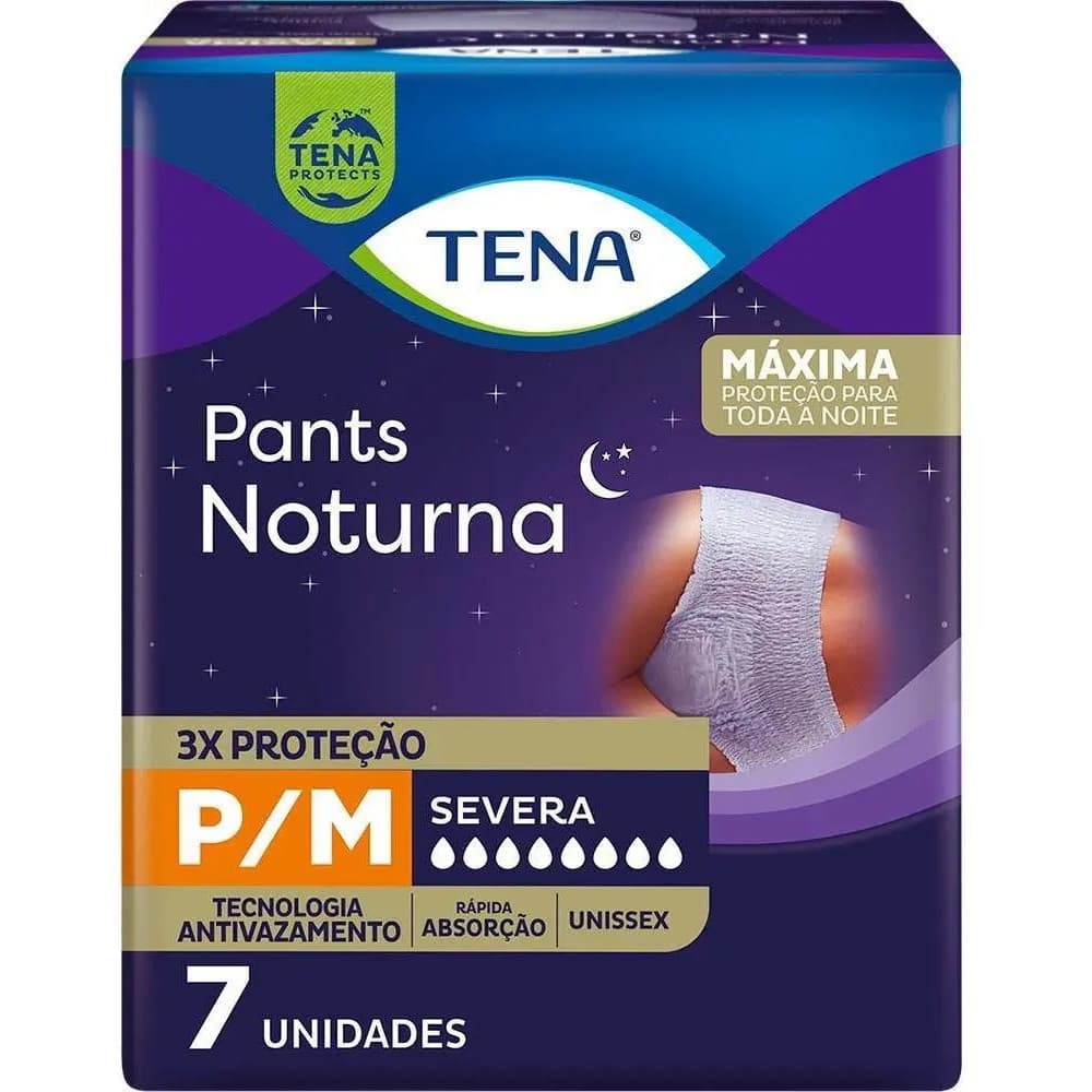 Roupa Íntima Tena Pants Noturna P/m 1 Pacote Com 7 Unidades P/m