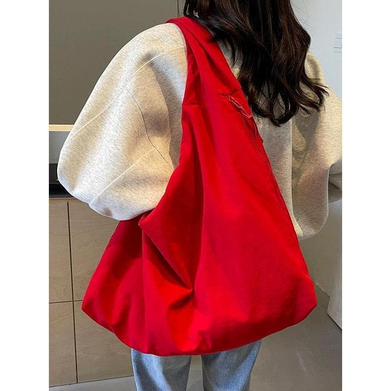 Moda japonesa Casual lona sacola feminina 2026 novo estilo na moda All-Match grande capacidade axilas saco Commuter