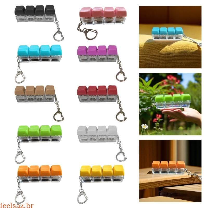 feelsaz Chaveiro Elegante Design Teclado Mecânico Adequado Para Pingente Bolsa