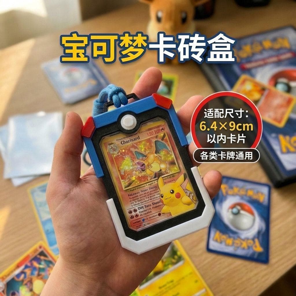 Porta-cartões Pokémon PTCG Poké Ball Card Brick Pingente Caixa de armazenamento Porta-cartões Caixa de armazenamento de