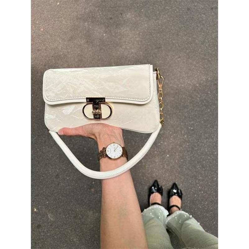 Bolsa de ombro feminina de luxo leve, estilo baguete, para o verão, nova coleção 2026, de alta moda francesa, versátil p