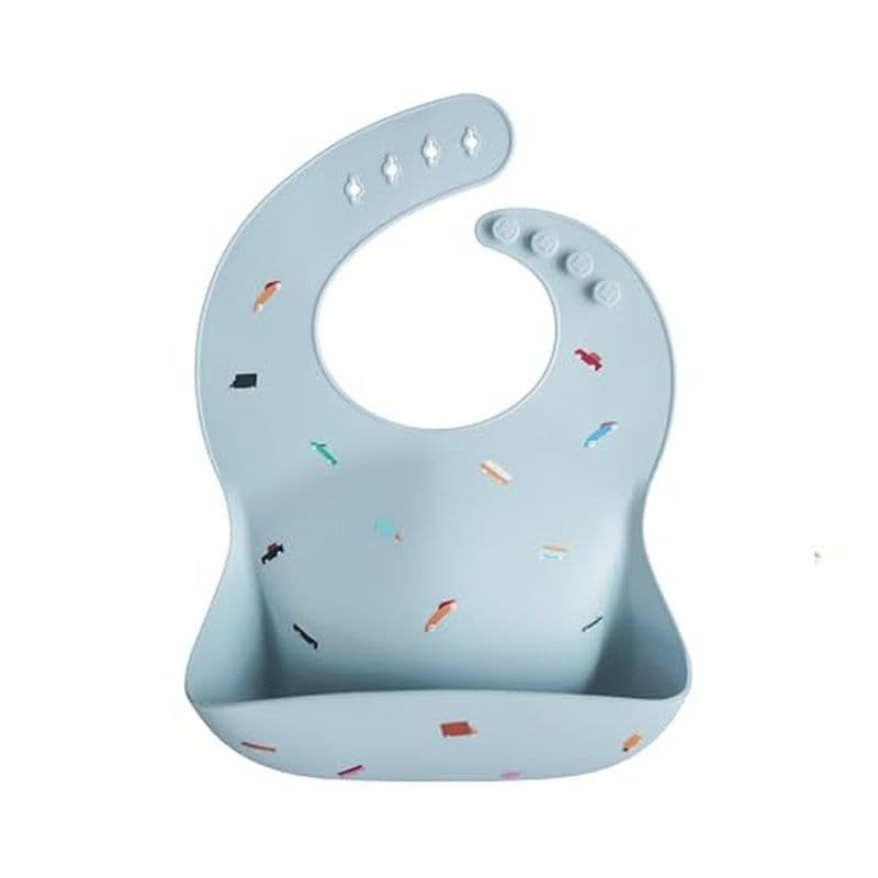 Babador De Bebê De Silicone Mushie | Babadores Impermeáveis De Ajuste Ajustável (Abelhas)