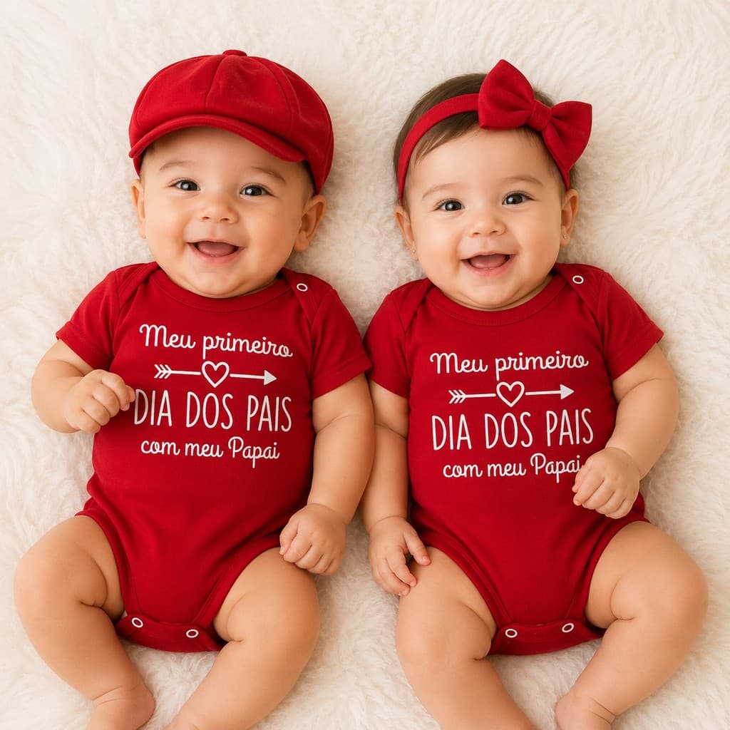 Body Bebê Infantil Menino Menina Temático Dia dos Pais Meu Primeiro dia dos Pais Super Confortável Promoção Envio Rápido