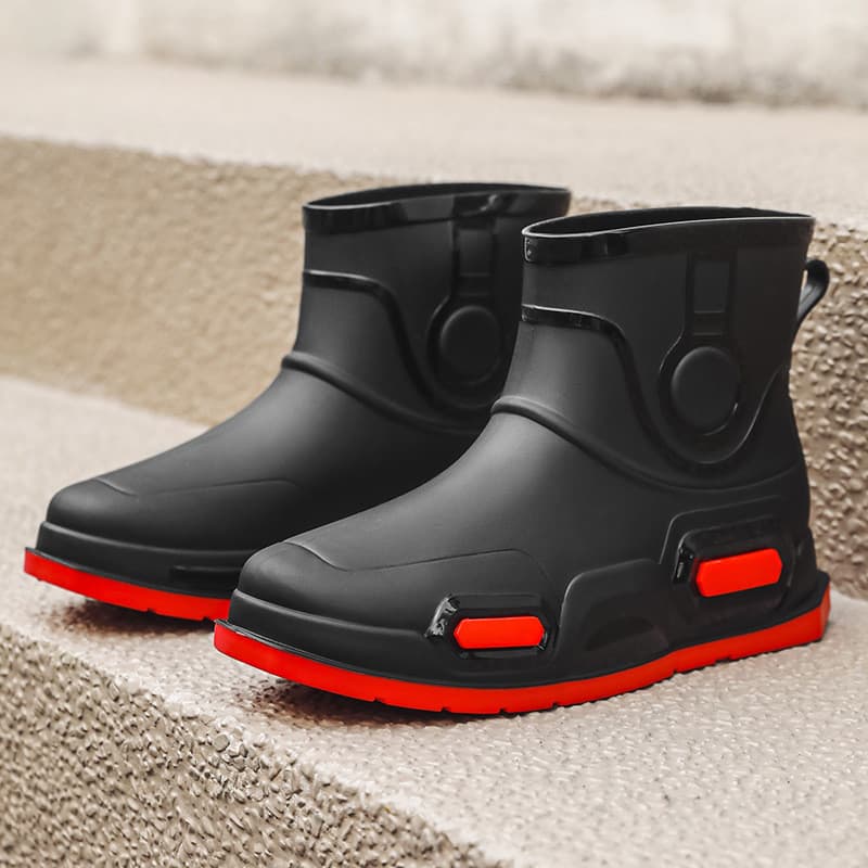 Botas de chuva masculinas verão exterior usar sapatos de pesca antiderrapantes sapatos de borracha impermeáveis capa de