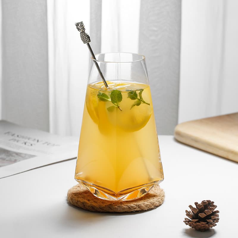 Casa ins influenciador restaurante copo de bebida de vidro refrigerante copo de água bolha copo de suco prismático