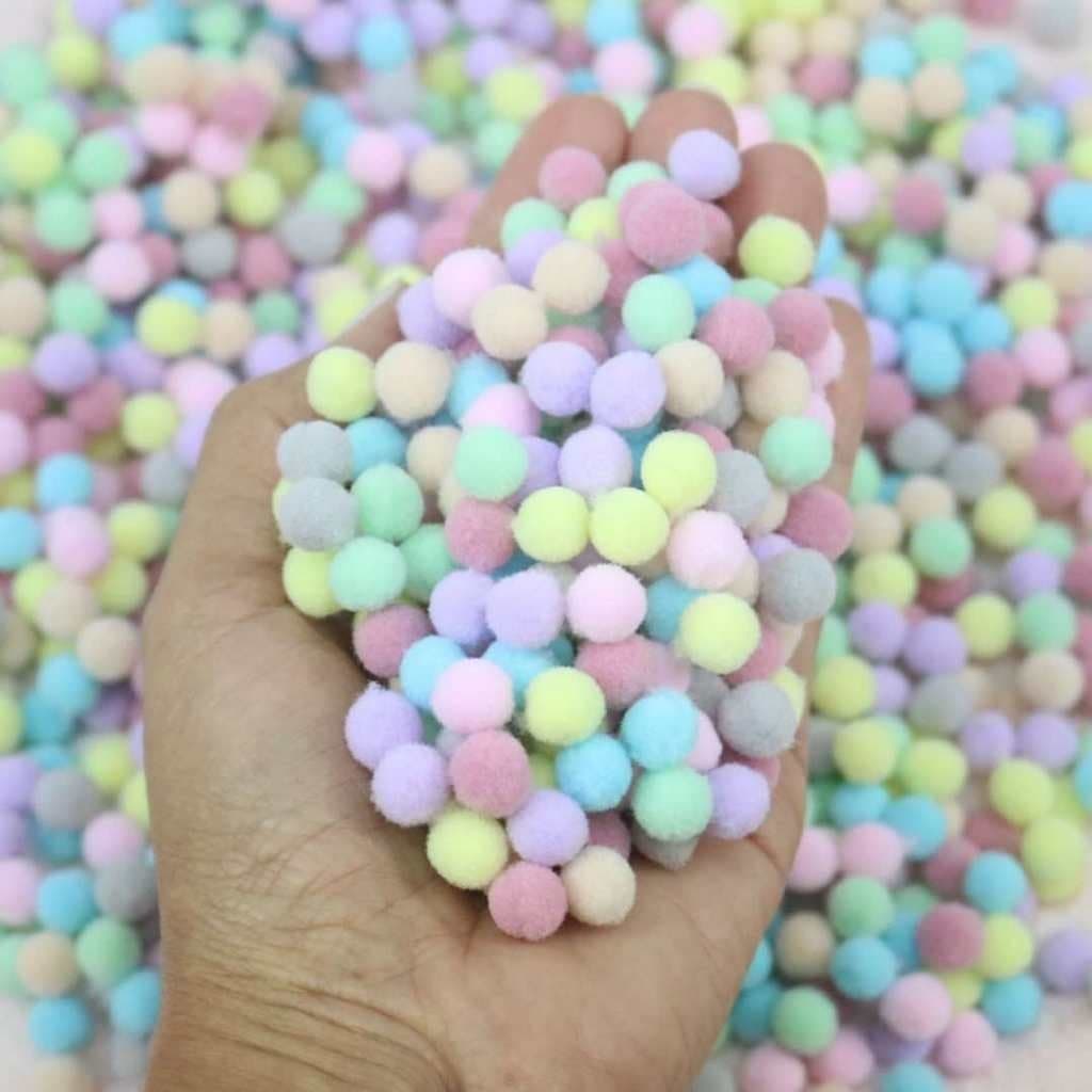 Pompom Tons Pastéis -10 mm OU 20mm Colorido- Aplicação Artesanato, Circo