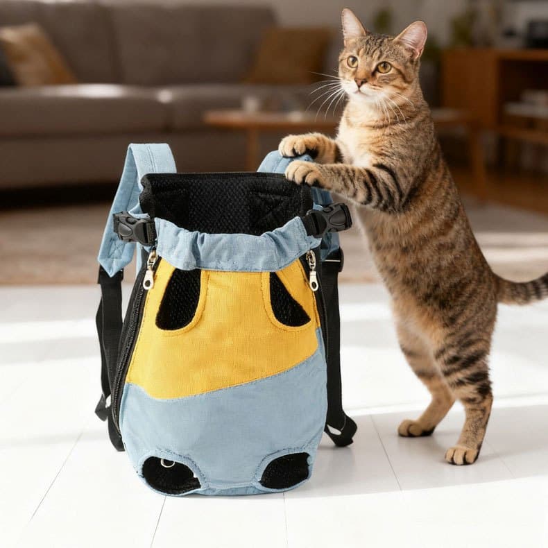 Mochila Frontal para Pets Bolsa Respirável de Viagem para Cães e Gatos Transporte Portátil
