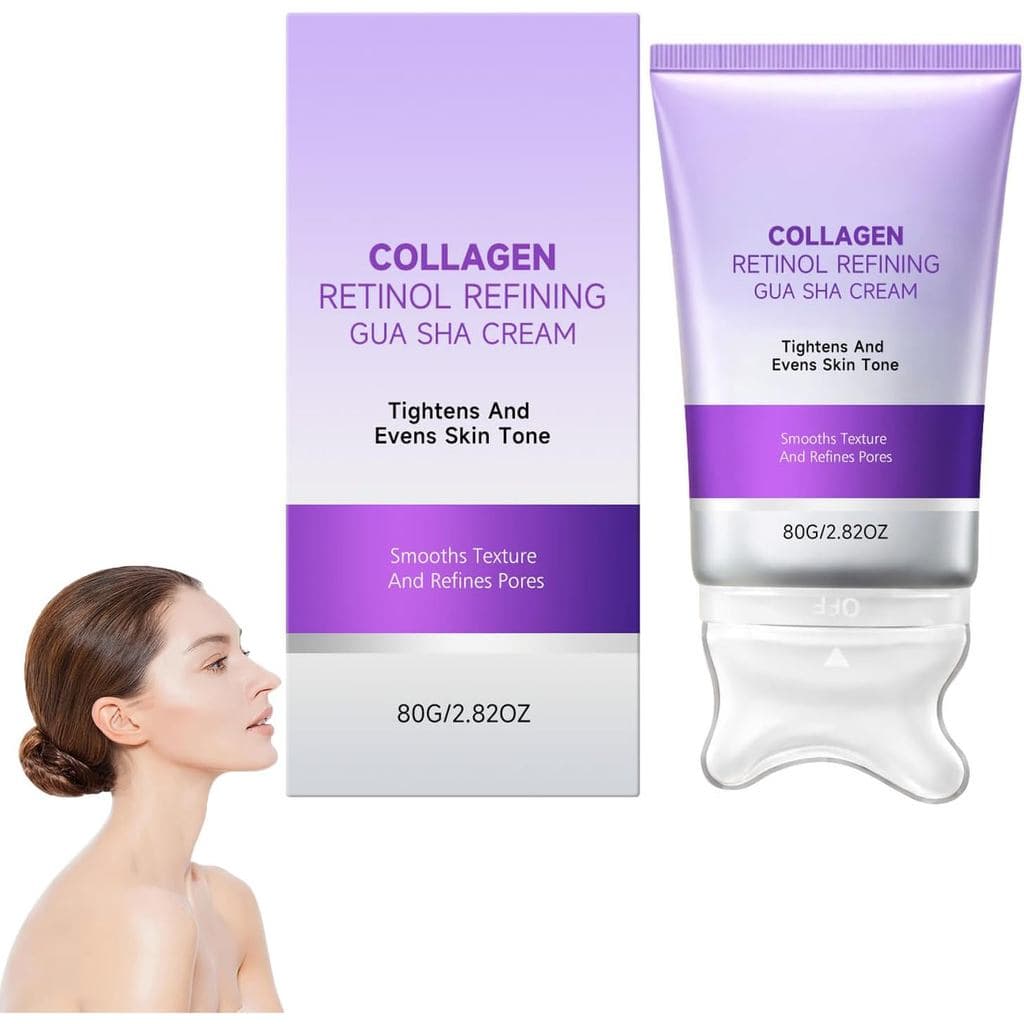 Creme Gua Sha Refinador com Retinol, Creme Gua Sha com Colágeno e Retinol para Firmeza da Pele do Pescoço, Antienvelheci