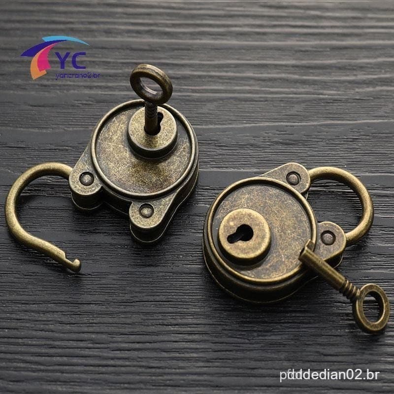 YCBR Cadeado Vintage Estilo Antigo Bloqueio Notebook Bagagem Banhado A Bronze .