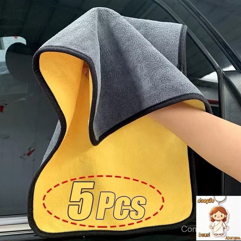 Kit 5/10 Toalhas de Microfibra 30x60cm – Super Absorventes para Secagem de Carro