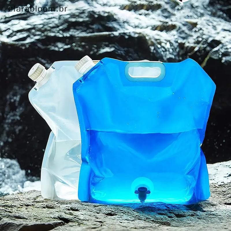 5/10L Saco De Água Dobrável Portátil Ao Ar Livre Com Torneira Ciclismo Viajar E Acampamento De Grande Capacidade De Plás