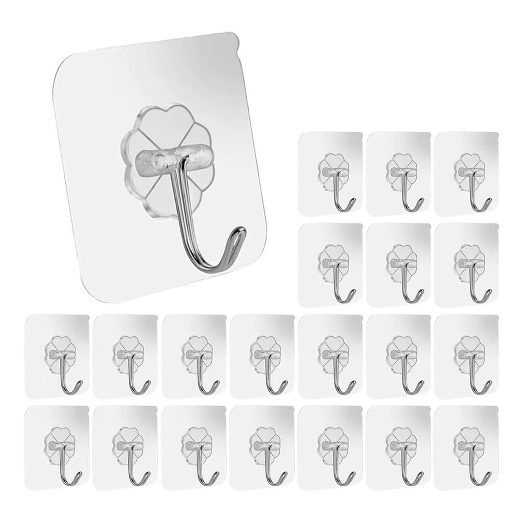 Kit 100 Ganchinhos Multiuso Parede Azulejo Cozinha Gancho