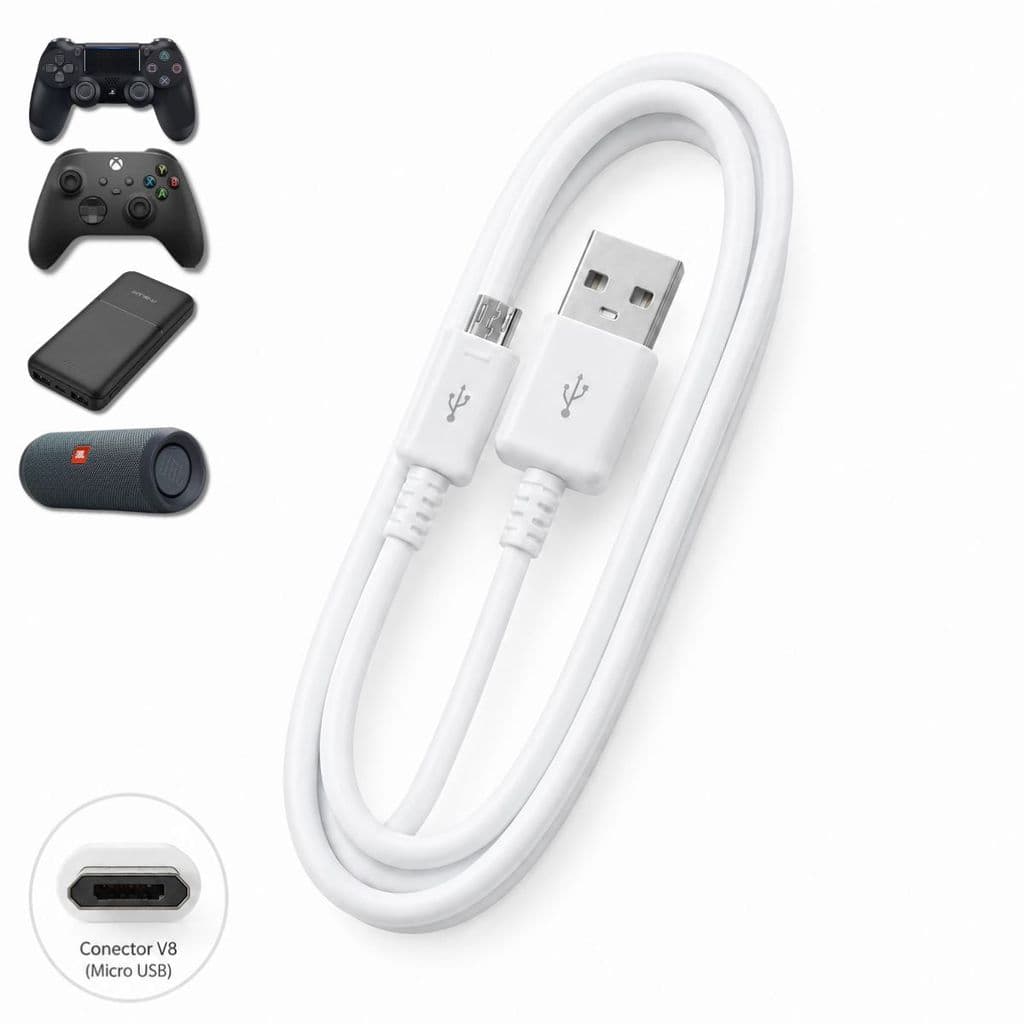 Cabo Carregamento Rápido Micro USB V8 1M Controle PS4 Outros